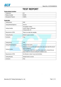 EK IP66 TEST sertifikati